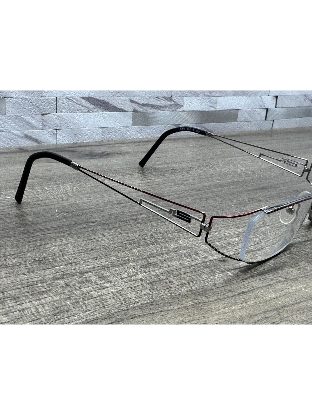 RARE Casanova Designer Eyeglasses Italy LC-58 C-02 Red Silver Frames Only 51[]18